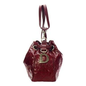 Lady Dior maroon/red patent leather hobo bag
